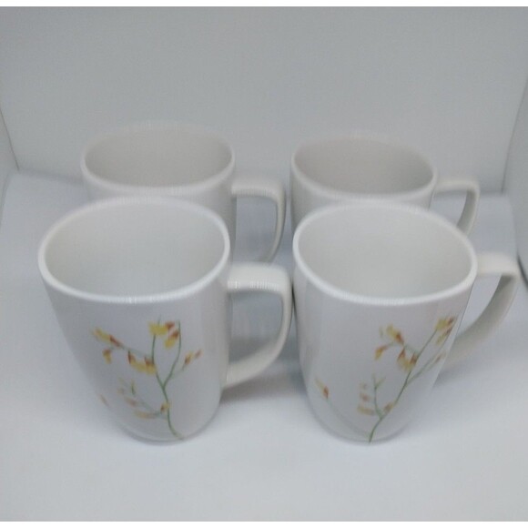 4 Corelle Kobe Coordinates Dishes Squared Big Porcelain Cups Mugs - Picture 3 of 10